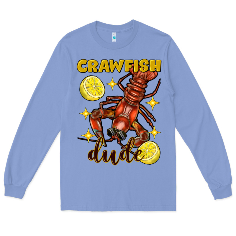Mardi Gras Crawfish Dude Long Sleeve Tee by FaDigitalArtStudio | Teevron