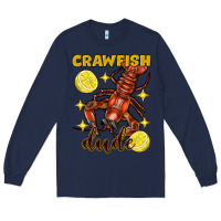 Navy mardi gras crawfish dude Long Sleeve Tee - FaDigitalArtStudio