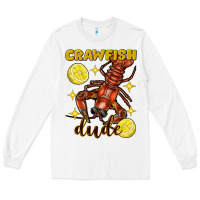 White mardi gras crawfish dude Long Sleeve Tee - FaDigitalArtStudio