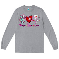 Heather Grey Peace Love Cna Long Sleeve Tee - RanaPortraitStore