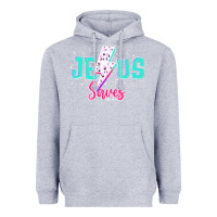 Heather Grey jesus saves Heavyweight Hoodie - JahusDesignShop