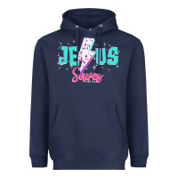 Navy jesus saves Heavyweight Hoodie - JahusDesignShop