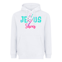 White jesus saves Heavyweight Hoodie - JahusDesignShop
