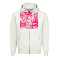 Oatmeal Heather breast cancer awareness pink Zipper Hoodie - AdoDesignShop