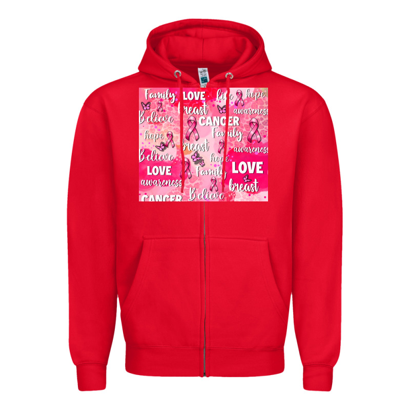 Breast Cancer Awareness Pink Zipper Hoodie by AdoDesignShop | Teevron