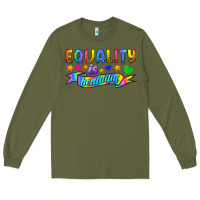 Army Green Equality Is Beautiful Long Sleeve Tee - BundleAndBundleShop