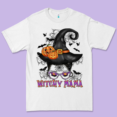 Witchy Mama Messy Bun Premium Tee Designed By Cowgirlartshop