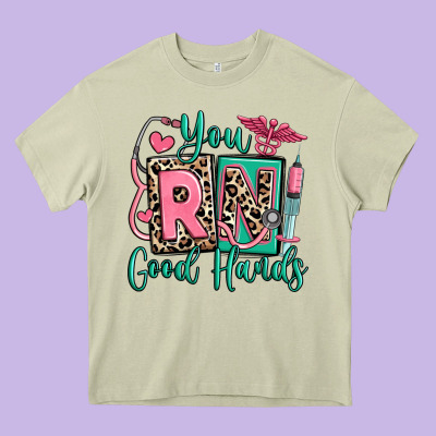 You Rn Good Hands Registered Nurse Heavy Core Tee Designed By Ranaportraitstore