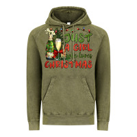 Vintage Olive just a girl who loves christmas Vintage Hoodie - BundleAndBundleShop