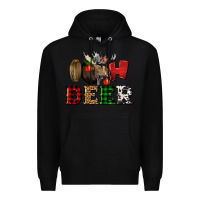Black oh deer christmas Premium Hoodie - LillyAllenDesigns