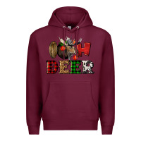 Burgundy oh deer christmas Premium Hoodie - LillyAllenDesigns
