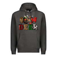 Charcoal Heather oh deer christmas Premium Hoodie - LillyAllenDesigns