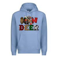 Colony Blue oh deer christmas Premium Hoodie - LillyAllenDesigns