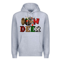 Heather Grey oh deer christmas Premium Hoodie - LillyAllenDesigns