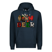 Navy oh deer christmas Premium Hoodie - LillyAllenDesigns