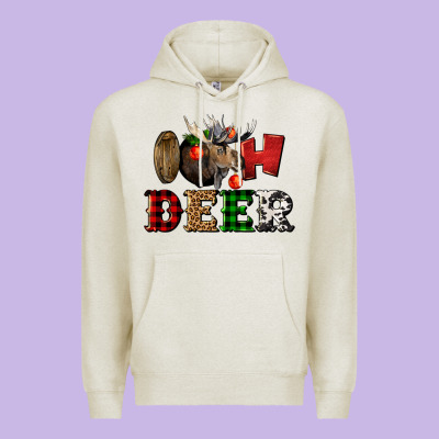 Oh Deer Christmas Premium Hoodie Designed By Lillyallendesigns