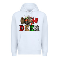 White oh deer christmas Premium Hoodie - LillyAllenDesigns
