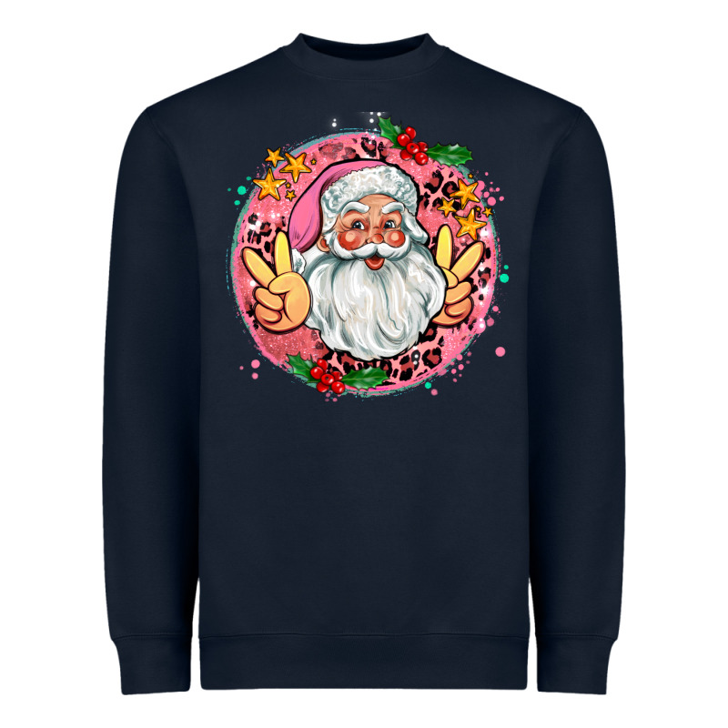 Merry Christmas Peace Santa Heavyweight Sweatshirt by AdoDesignShop | Teevron