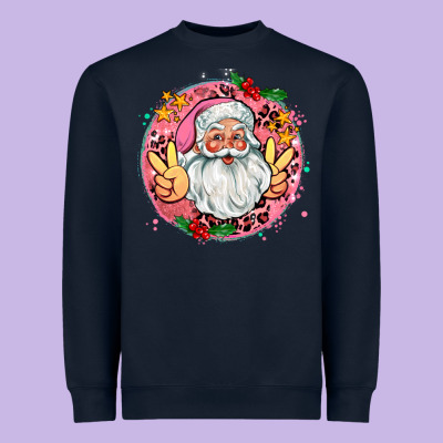 Merry Christmas Peace Santa Heavyweight Sweatshirt Designed By Adodesignshop