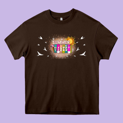 Summer Vibes With Birds Heavy Core Tee Designed By Tumblerdesignbyshophia