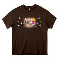 Chocolate Brown summer vibes with birds Heavy Core Tee - TumblerDesignByShophia