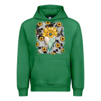 Emerald cowhide sunflower gemstone bull skull Urban Hoodie - JahusDesignShop