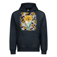 Navy cowhide sunflower gemstone bull skull Urban Hoodie - JahusDesignShop