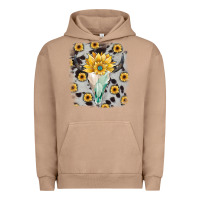 Pigment Burro cowhide sunflower gemstone bull skull Urban Hoodie - JahusDesignShop