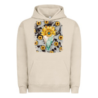Pigment French Oak cowhide sunflower gemstone bull skull Urban Hoodie - JahusDesignShop