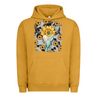 Pigment Peanut Butter cowhide sunflower gemstone bull skull Urban Hoodie - JahusDesignShop