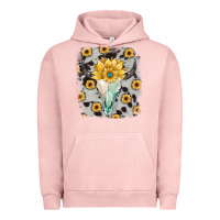 Pigment Salmon cowhide sunflower gemstone bull skull Urban Hoodie - JahusDesignShop