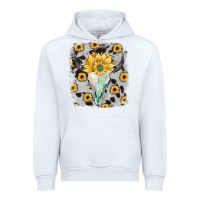 White cowhide sunflower gemstone bull skull Urban Hoodie - JahusDesignShop