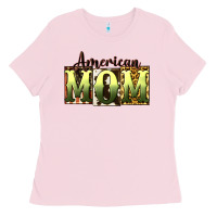 Bubblegum Pink American Mom Mother's Day Ladies Tee - CowGirlArtShop