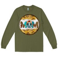 Army Green american football round earrings Long Sleeve Tee - BundleAndBundleShop