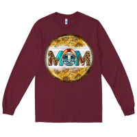 Burgundy american football round earrings Long Sleeve Tee - BundleAndBundleShop
