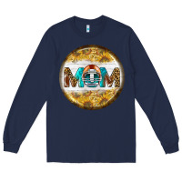 Navy american football round earrings Long Sleeve Tee - BundleAndBundleShop