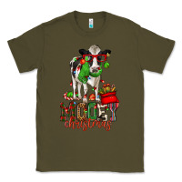 Army Green mooey christmas holstein cow Classic Tee - CowGirlArtShop