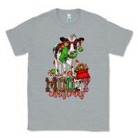 Heather Grey mooey christmas holstein cow Classic Tee - CowGirlArtShop