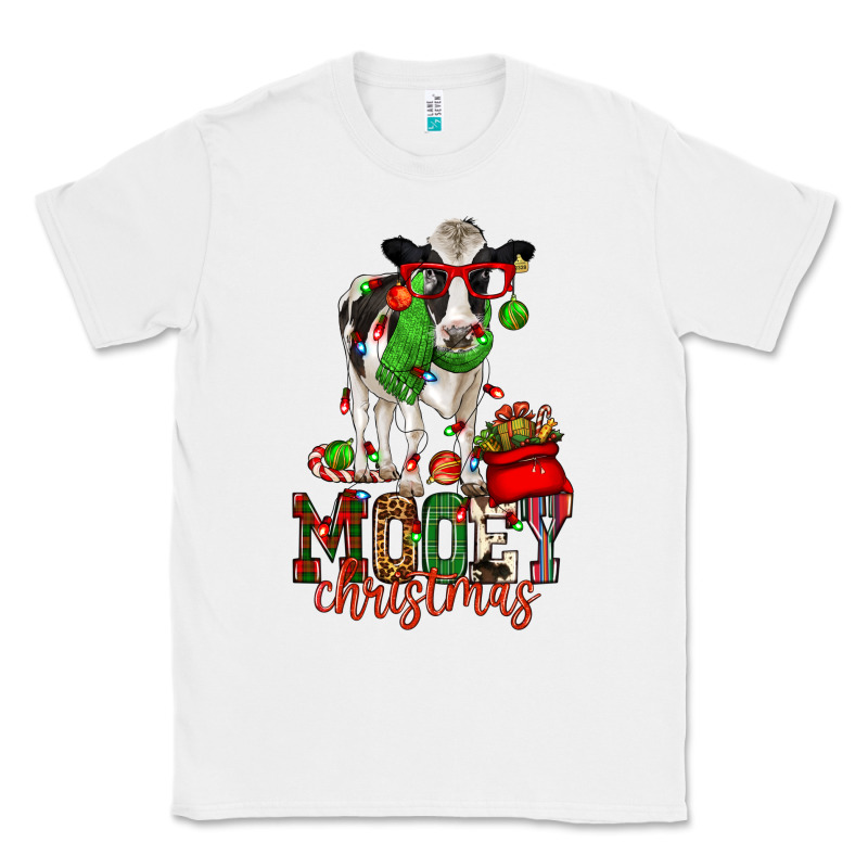 Mooey Christmas Holstein Cow Classic Tee by CowGirlArtShop | Teevron