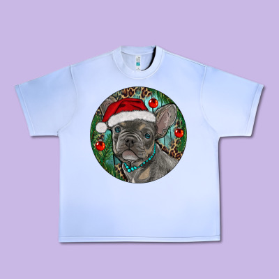 Frenchie Christmas Urban Heavy Tee Designed By Ranaportraitstore