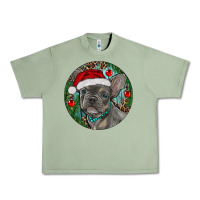 Oil Green Frenchie Christmas Urban Heavy Tee - RanaPortraitStore