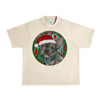 Sandshell Frenchie Christmas Urban Heavy Tee - RanaPortraitStore