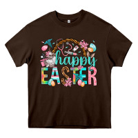 Chocolate Brown Happy Easter Nurse Easter Day Heavy Core Tee - HowdyJamesFarm