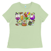Matcha Mardi Gras wine glasses Ladies Tee - HowdyJamesFarm
