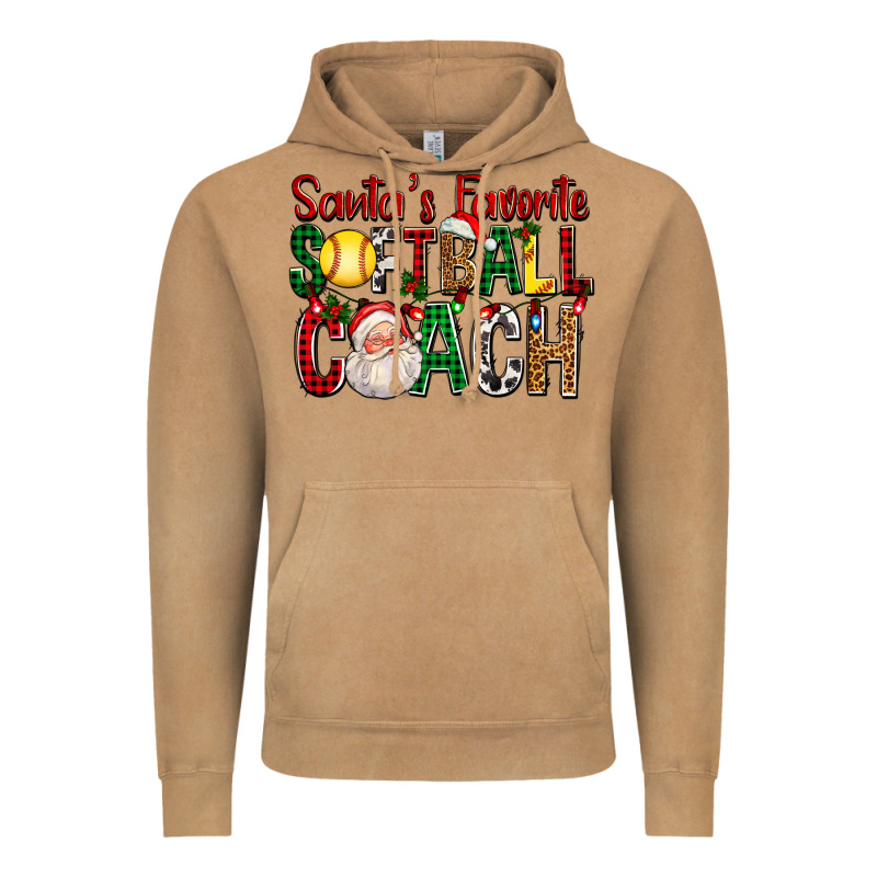 Santa's Favorite Softball Coach For Christmas Vintage Hoodie by FaDigitalArtStudio | Teevron