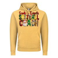 Vintage Mustard Santa's Favorite Softball Coach For Christmas Vintage Hoodie - FaDigitalArtStudio