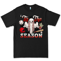 Black tis the season baseball halloween Premium Tee - CowGirlArtShop