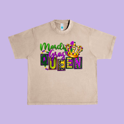 Mardi Gras Queen Urban Heavy Tee Designed By Fadigitalartstudio