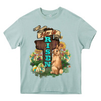 Arona He is risen Bunny Cross Easter Day Heavy Core Tee - HowdyJamesFarm