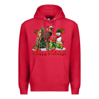 Cardinal happy holidays baby deer Premium Hoodie - LillyAllenDesigns